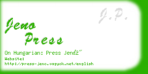 jeno press business card